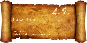 Lutz Imre névjegykártya